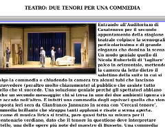 Teatro: due tenori per una commedia