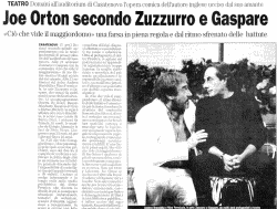 Joe Orton secondo Zuzzurro e Gaspare (10 gennaio 2007)