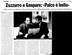 Zuzzurro e Gaspare: "Palco è bello"